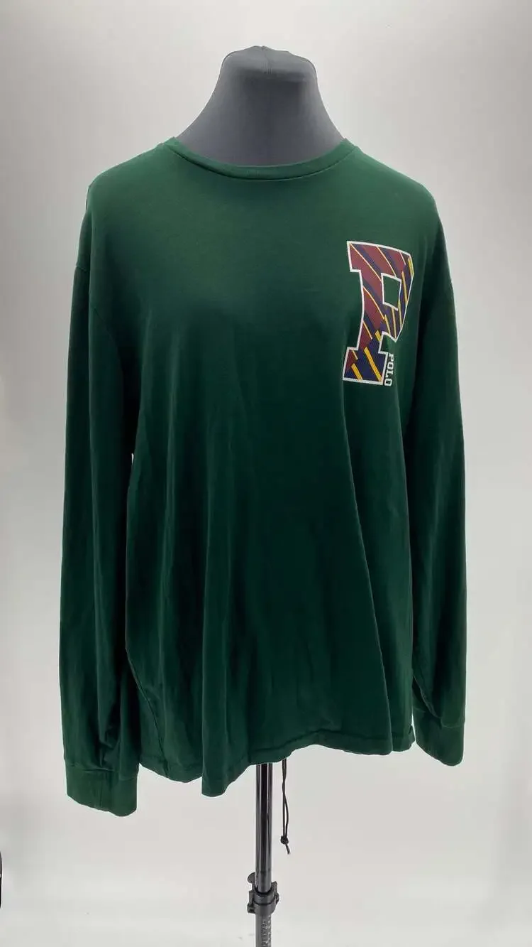 Polo Ralph Lauren Men's Long Sleeve T-Shirt with Large Graphic 'P' Logo